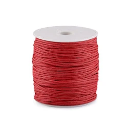 Șnur din bumbac cerat, Ø1,5-2 mm, roșu căpșună