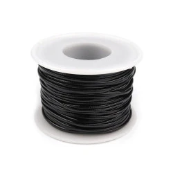 Șnur din piele ecologică, 1,5 mm, negru, 25 m