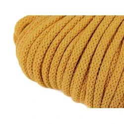 Șnur gros bumbac, Ø5 mm (pachet 10 m) - galben muștar
