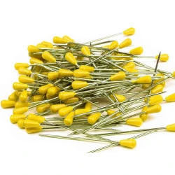 Ace cu gămălie pentru tapițerie, lungime 60 mm - Galben gălbenuș (100 Bucăți)