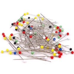 Bolduri cu cap din sticlă galant, lungime 48 mm - Nichel (1 Cutie)