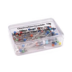 Bolduri cu cap din sticlă, lungime 32 mm - Nichel (1 Cutie)