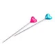 Ace cu gămălie, model inimioară, lungime 55 mm - Mix culori (10 Cutii)