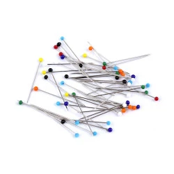 Bolduri cu cap din sticlă, lungime 31 mm - Mix culori (20 Cutii)