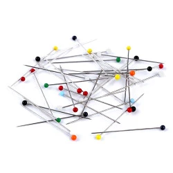 Bolduri cu cap din sticlă, lungime 38 mm - Mix (12 Cutii)