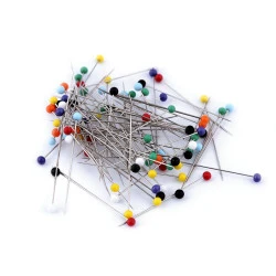 Bolduri cu cap din sticlă, lungime 34 mm - Mix (1 Cutie)