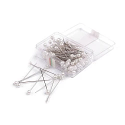 Bolduri cu cap perlat lungime 40 mm - Alb (1 Cutie)