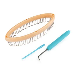 Gherghef pentru tricotat şosete, 5,3x13,5 cm - Crem (1 Set)