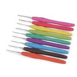 Croșete cu mâner din cauciuc siliconat, 9 buc/set - Mix variante (1 Set)