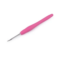 Croșetă cu mâner din silicon dimensiunea 2; 2,5; 3; 3,5; 4; 5 - Roz (1 Bucată)