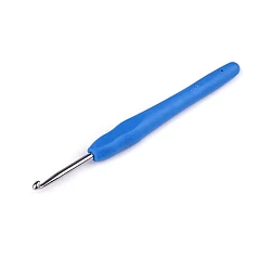 Croșetă cu mâner din silicon dimensiunea 2; 2,5; 3; 3,5; 4; 5 - Albastru delta (1 Bucată)