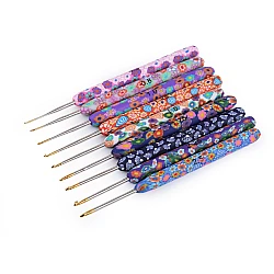 Croșetă cu mâner din silicon, vârf auriu - Mix variante (9 Bucăți)