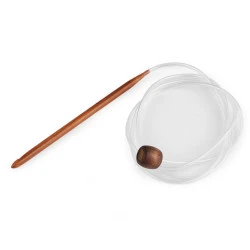 Crosete din bambus pentru crosetat tunisian - Bambus închis (1 Bucată)