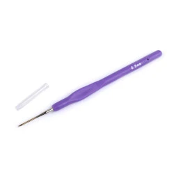 Croșete cu mâner din silicon, vârf auriu - 0,5; 0,6; 0,8; 1; 1.25 - Violet (1 Bucată)