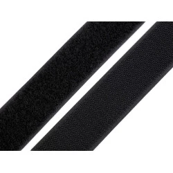 Bandă arici, complet (puf + scai), negru, 30 mm - Negru (1 Metru)