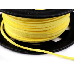 Șnur imitație piele, 3 mm - Galben (30 Metri)