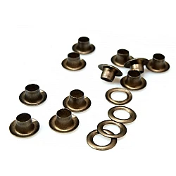 Ocheți metalici inoxidabili, ø5,5 mm - Alamă antică (100 Perechi)