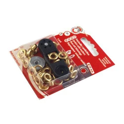 Ocheți metalici inoxidabili cu dispozitiv de atașare, ø5,5 mm - Auriu (1 Blister)