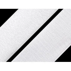 Bandă arici, complet (puf + scai), 10 cm - Alb (1 Metru)
