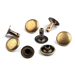 Capse cap rotund (nituri), ø10 mm - Alamă antică (100 Perechi)
