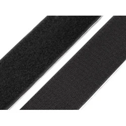 Bandă arici autoadezivă, complet (puf + scai), 50 mm - Negru (1 Metru)