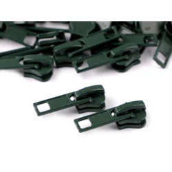 Cursor fermoar injectat, no 5 - Verde închis (10 Bucăți)