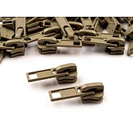 Cursor fermoar injectat, no 5 - Maro natural (10 Bucăți)