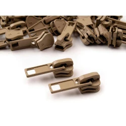 Cursor fermoar injectat, no 5 - Maro natural (10 Bucăți)