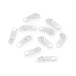 Cursor fermoar spiralat pol, no 3 - Alb (10 Bucăți)