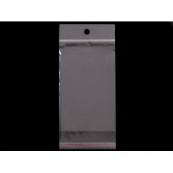 Pungi cu clapetă adezivă și agățătoare, 10x22 cm - Transparent (100 Bucăți)
