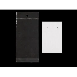 Etichete cu pungă pentru bijuterii, 50x80 mm - Alb sidefat (100 Seturi)