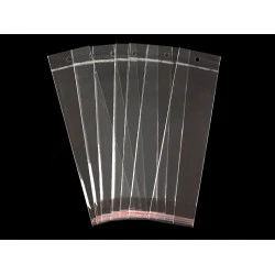 Pungi cu clapetă adezivă și agățătoare, 7x22 cm - Transparent (100 Bucăți)