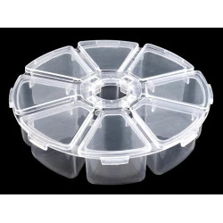 Cutie depozitare / organizare mărgele, ø10 cm - Transparent (1 Bucată)