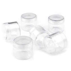 Cutie din plastic, capac cu filet, 3,2x3,8 cm - Transparent (12 Bucăți)