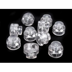 Opritori șnur, 2 găuri, 13x15 mm - Transparent (10 Bucăți)