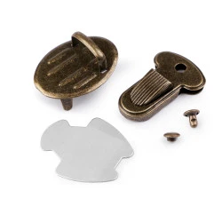 Închizătoare geantă / servietă 25x33 mm - Alamă antică (10 Seturi)