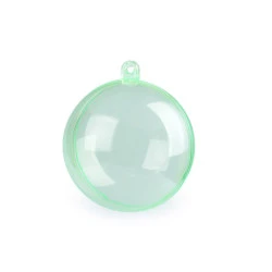 Glob plastic transparent format din două parți, ø6 cm - Verde deschis (12 Bucăți)