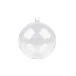 Glob plastic transparent format din două parți, ø6 cm - Transparent (12 Bucăți)