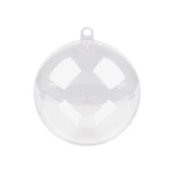 Glob plastic transparent format din două parți, 8,5 cm - Transparent (12 Bucăți)