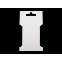 Card expunere panglici / șnururi,  6,6x11,5 cm - Alb (100 Bucăți)