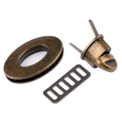 Închizătoare poșetă, 23x37 mm - Alamă antică (1 Set)