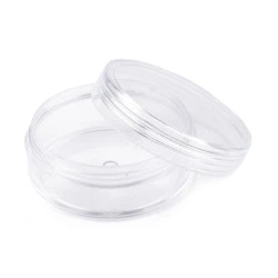 Cutie din plastic, capac cu filet, 5x2 cm - Transparent (6 Bucăți)