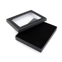 Cutie cu capac transparent, capitonată, 16x19 cm - Negru (1 Bucată)