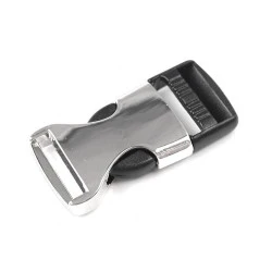 Cataramă trident, plastic și metal, lățime 20 mm - Negru (1 Pereche)