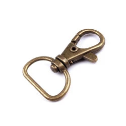 Carabină metalică pivotantă, orificiu 18 mm - Alamă antică (20 Bucăți)