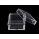 Cutie din plastic cu capac, 2,5x2,5x1,5 cm - Transparent (12 Bucăți)