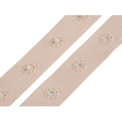 Bandă cu capse pentru confecții textile / body, lățime 18 mm - Nude (1 Metru)