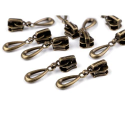 Cursor fermoar injectat, no 5 - Alamă antică (10 Bucăți)