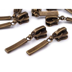 Cursor fermoar injectat, no 5 - Alamă antică (10 Bucăți)