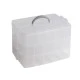 Cutie compartimentată cu mâner, 3 nivele - Transparent (1 Bucată)